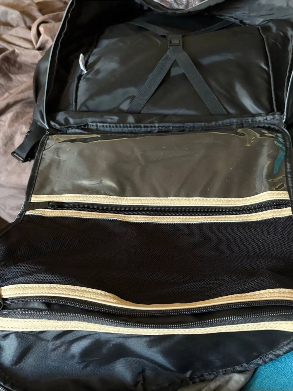 BEIS the Travel Backpack in Black & Pleather 17x14